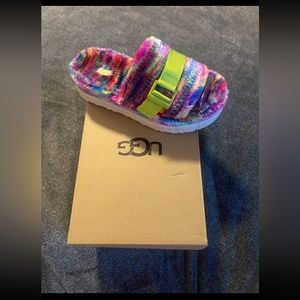 Pink/multi color UGG slides size 8 women (SOLD)